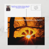 Kansas Windmill Sunset POST CARD Briefkaart (Voorkant / Achterkant)