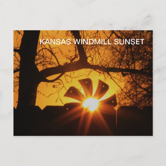 Kansas Windmill Sunset POST CARD Briefkaart (Voorkant)