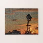 Kansas Windmill Sunset PUZZLE Legpuzzel (Horizontaal)