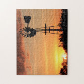 Kansas Windmill Sunset PUZZLE Legpuzzel (Verticaal)