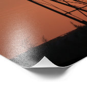 Kansas Windmill Sunset Silhouette Photo Poster. Foto Afdruk (Hoek)