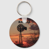Kansas Windmill Sunset Sleutelhanger (Voorkant)