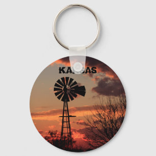 Kansas Windmill Sunset Sleutelhanger