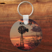 Kansas Windmill Sunset Sleutelhanger (Voorkant)