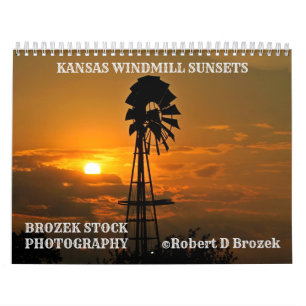 Kansas Windmill Zonsondergangen Agenda Kalender