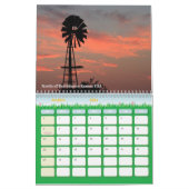 Kansas Windmill Zonsondergangen Agenda Kalender (Mar 2026)