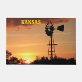 Kansas Windmolen Zonsondergang Door Mat (Voorkant)
