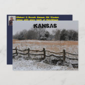 Kansas Wooden Fence Winter Wonderland Post Kaart (Voorkant / Achterkant)