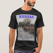 Kansas Wooden Fence with Snow T-Shirt (Voorkant)