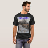 Kansas Wooden Fence with Snow T-Shirt (Voorkant volledig)