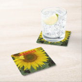 Kansas Yellow Sunflower Square Onderzetter (Insitu)