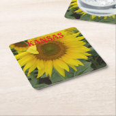 Kansas Yellow Sunflower Square Onderzetter (Schuin)