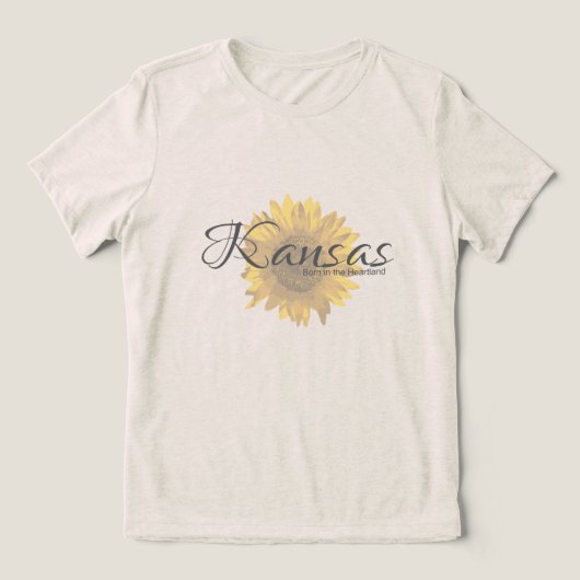 Kansas Zonnebloem Tri-Blend Shirt (Design voorkant)