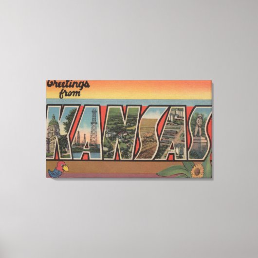 KansasLarge Letter ScenesKansas Canvas Afdruk (Voorkant)