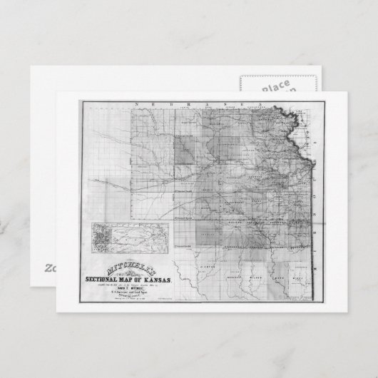 KansasPanoramic MapKansas Briefkaart (Voorkant / Achterkant)