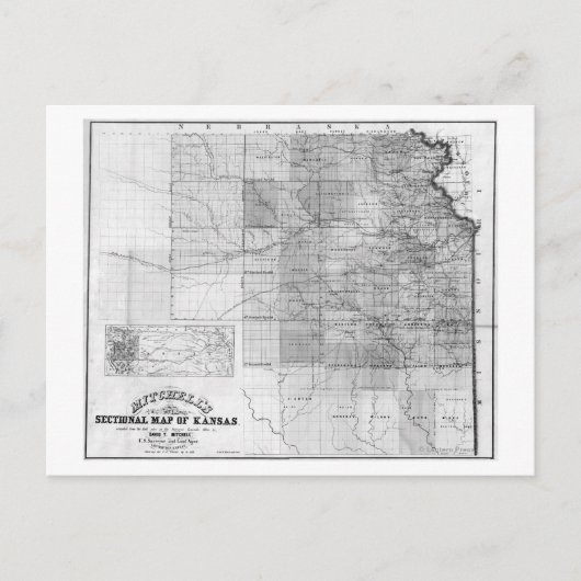 KansasPanoramic MapKansas Briefkaart (Voorkant)