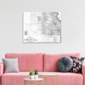 KansasPanoramic MapKansas Canvas Afdruk (Insitu (Woonkamer))