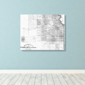 KansasPanoramic MapKansas Canvas Afdruk (Insitu (Houten vloer))