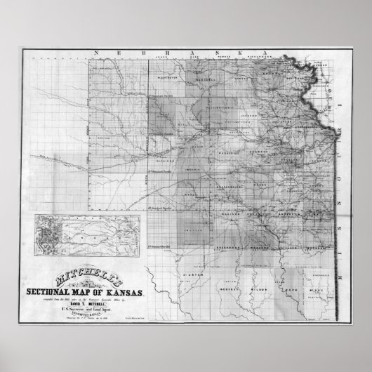 KansasPanoramic MapKansas Poster (Voorkant)