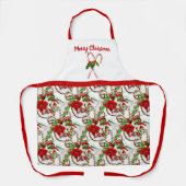 Kansbrood met kersttaart en Poinsettia All-Over Pr Schort (Voorkant)