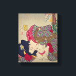 Kansei-periode van Tsukioka Yoshitoshi Canvas Afdruk<br><div class="desc">Schilderen door Tsukioka Yoshitoshi van een vrouw en haar kat met de titel "Kansei Period".</div>