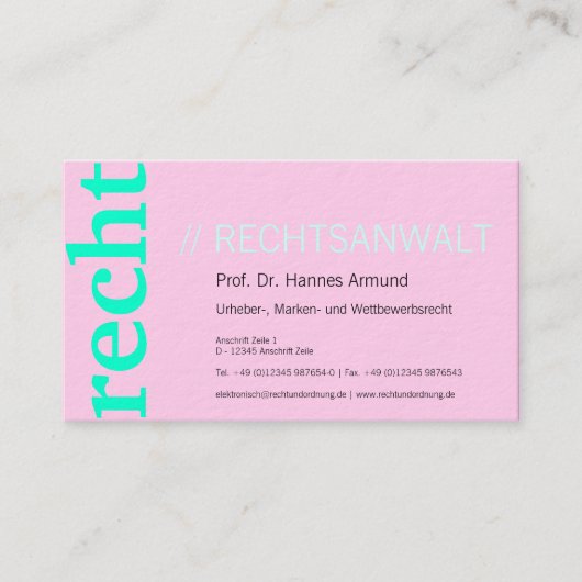 Kanselarij-bezoekkaart Visitekaartje (Voorkant)