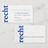 Kanselarij die blauwe kaart bezoekt visitekaartje (Voorkant / Achterkant)