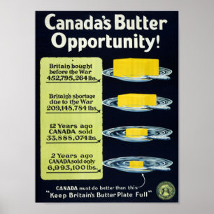 Kansen voor Canadese boter (canvas) Poster