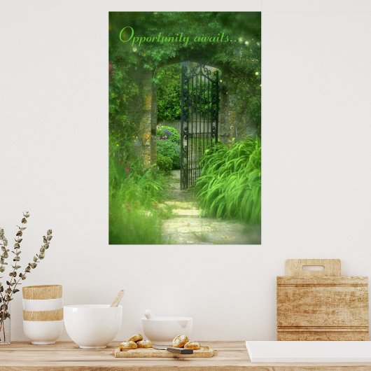 Kansen wachten op... door de galerie poster (Keuken)