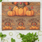 Kansgave Harten Thanksgiving Kalkoen Theedoek (Gevouwen)