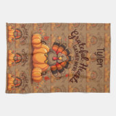 Kansgave Harten Thanksgiving Kalkoen Theedoek (Horizontaal)