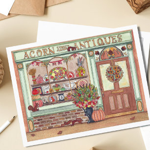 Kansgiver Antique Shop Waterverfschildering Briefkaart