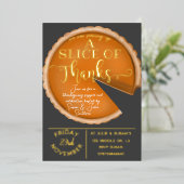 Kansinaar voor het Thanksgiving pumpkin pie lunch  Folie Uitnodiging (Staand Voorkant)