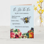 Kanskaart met Bij-wens Kaart (Gele Bloem)