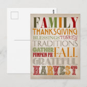 Kanskaart - Thanksgiving Briefkaart (Voorkant / Achterkant)