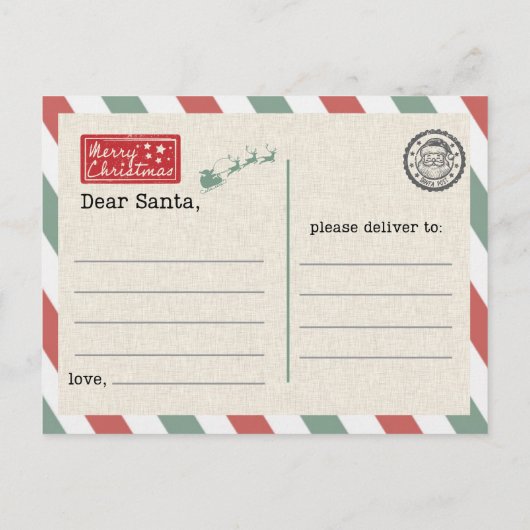 Kanskaart voor de Kerstman Briefkaart (Achterkant)