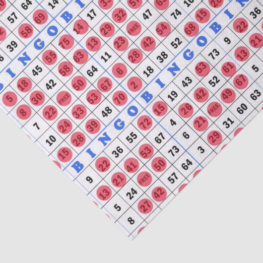 Kansspelen Bingo card tissuepapier (Detail)