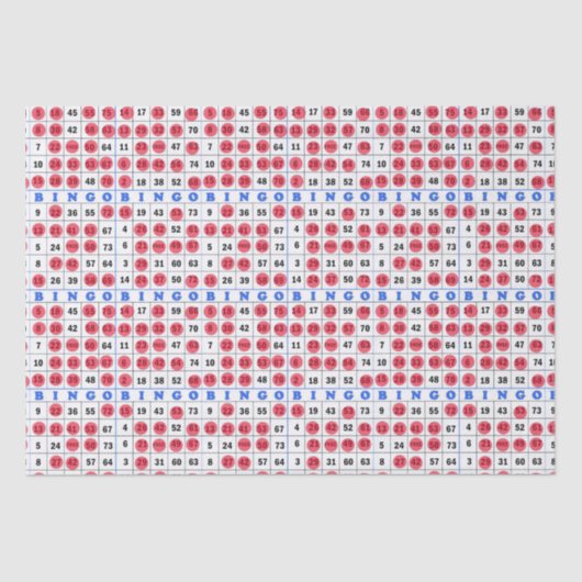 Kansspelen Bingo card tissuepapier (Voorkant)