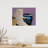 Kansspelen, roken, kattenspelen, casino ipad poster (Keuken)