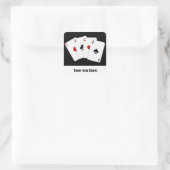Kansspelkaarten 4 voor aanpasbare sticker (Tas)