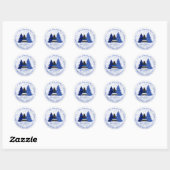 Kansstaartblauw van politie Glitter Return Address Ronde Sticker (Vel)