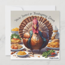 Kanstkaart voor Thanksgiving-diner downloaden