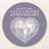Kant 13e trouwdag hart foto onderzetters (Voorkant)