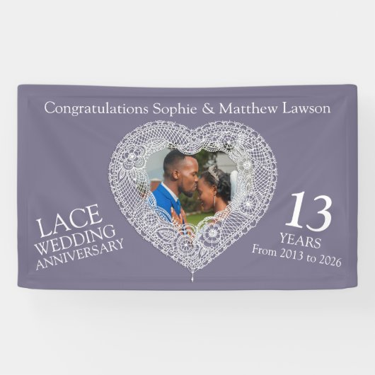 Kant 13e verjaardag foto hart spandoek (Horizontaal)