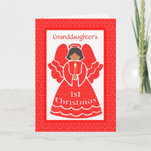 Kant 1e kerst Etnische Engel voor kleindochter Feestdagen Kaart