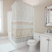 Kant  achtergrond met borduurwerk, raster douchegordijn (In situ)