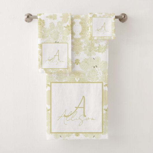 Kant-achtige Shabby Chic Cream Bad Handdoek (Insitu)