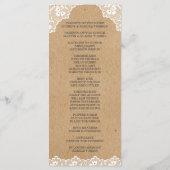 Kant Ambachtelijk Papier Trouw Uitnodiging Program (Achterkant)