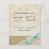  kant, Aqua Bow en Burlap Informatie Kaart (Voorkant)