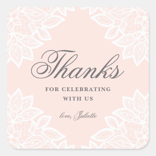 Kant baby shower bedank je favor sticker (Voorkant)